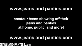 Tight jeans make my 18yo ass look incredible